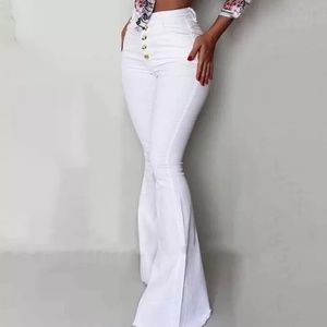 Hight Waisted Wide Leg Denim Jean